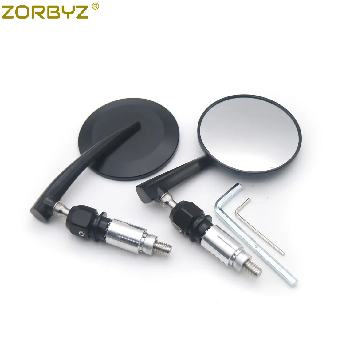 ZORBYZ универсальный мотоцикл 7/" 22 мм Черный ЧПУ круглая ручка БАР КОНЕЦ ЗАДНЕГО вида боковое зеркало для Honda CB Bobber кафе гонщик