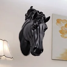 Голова лошади, настенные украшения, 3D Животные, художественная скульптура, фигурки из смолы, ремесло, для дома, гостиной, настенные украшения