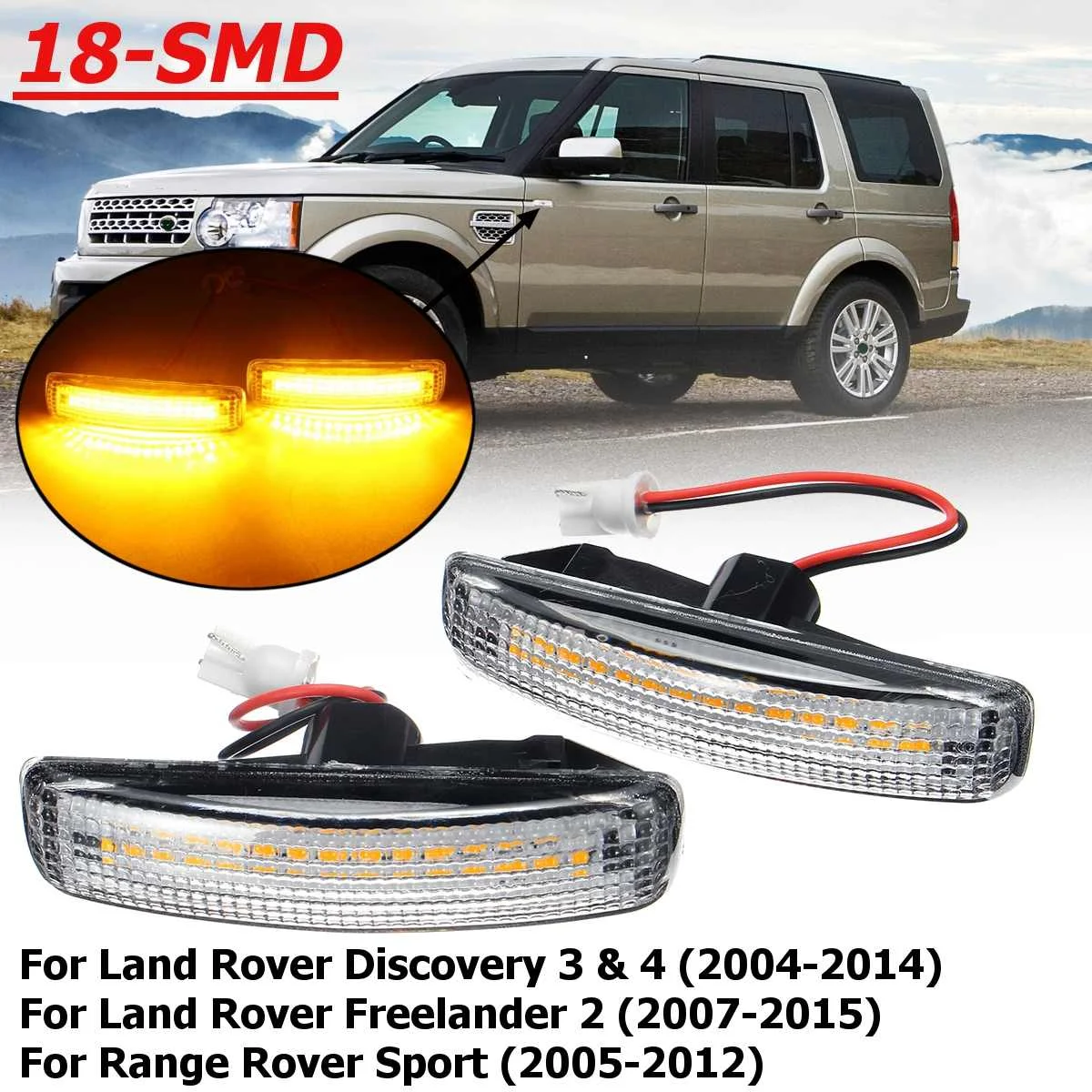 Land Rover Discovery 3 /& 4 2 CLEAR SIDE REPEATER INDICATOR LIGHTS LR007954