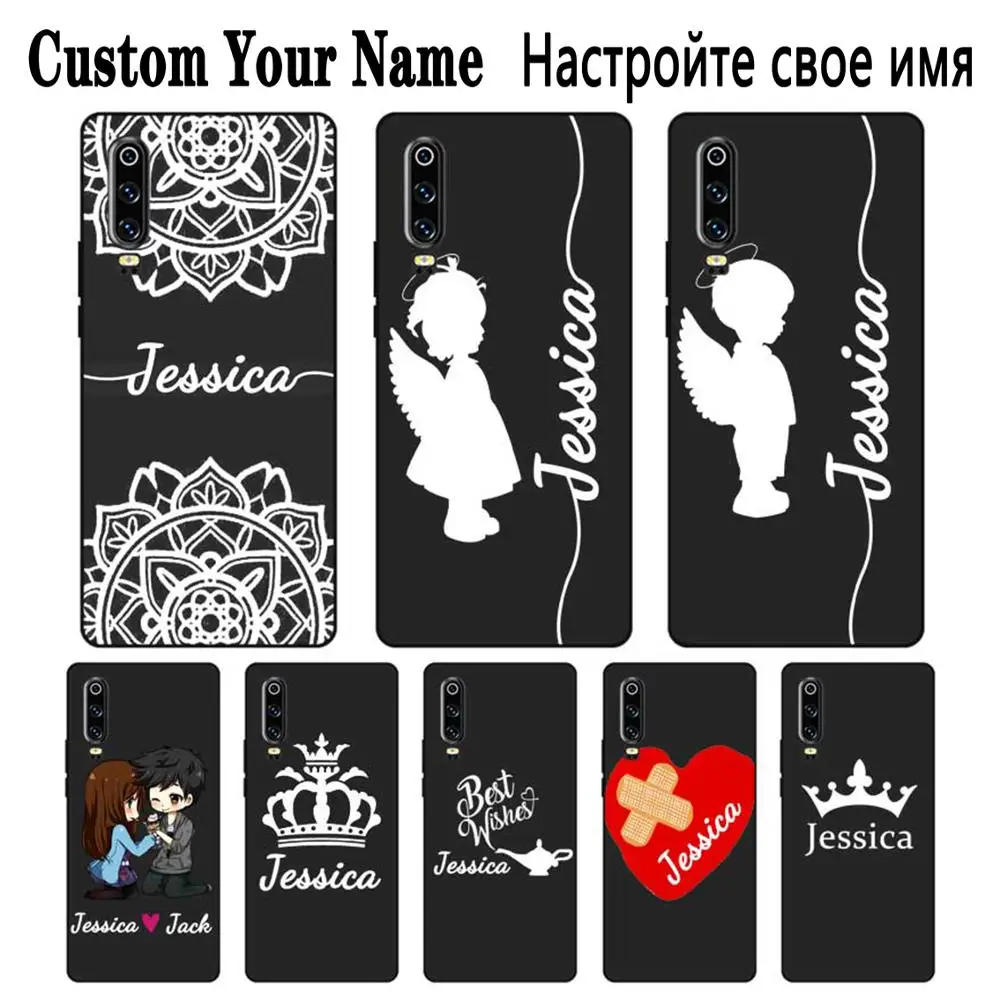 Angel baby пользовательское имя DIY Черный Мягкий ТПУ силиконовый чехол для Huawei P8 P9 P10 P20