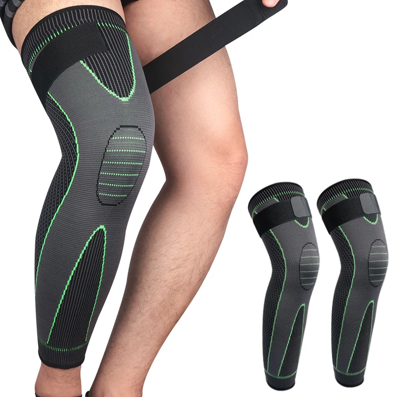 

SKDK Anti-Slip Lengthen Knee Pad Long Leg Sleeve Bandage Compression Knee Brace Sports Warmth Leg Support Elastic Knee Protector