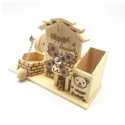 Ретро деревянный дом ветряная мельница музыкальная шкатулка настольные украшения домашное украшение ручной работы детские игрушки