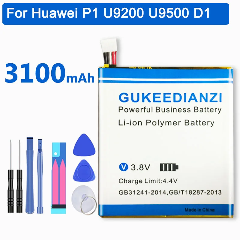 GUKEEDIANZI 3100 мАч сменная батарея huawei HB4Q1HV для huawei U9200 U9500 T9200 Ascend P1 D1 батарея телефона