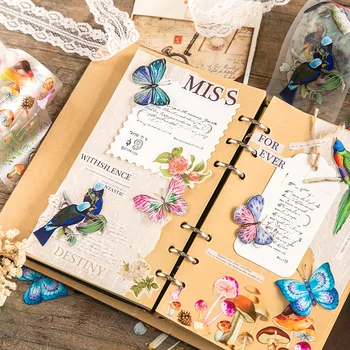 

4PCS/LOT Vintage PET Masking Tapes Set 55mm*5M The Floral Cool Nature Butterfly Decoration Tapes Free Shipping