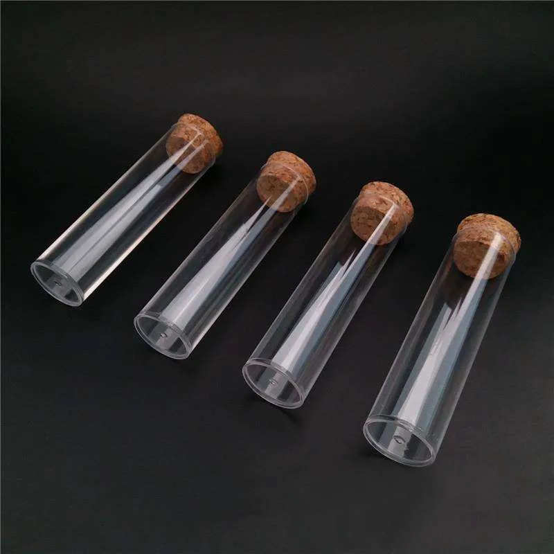 

50 pieces/pack 25*95mm Flat bottom Plastic Test Tube Tea Packing Tube With Cork