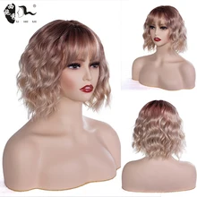 Aliexpress - XISHIXIU Short Bob Wig With Bangs for Women Heat Resistant Synthetic Wigs Cosplay Party Lolita Bob HairstylesOmbre Synthetic wig