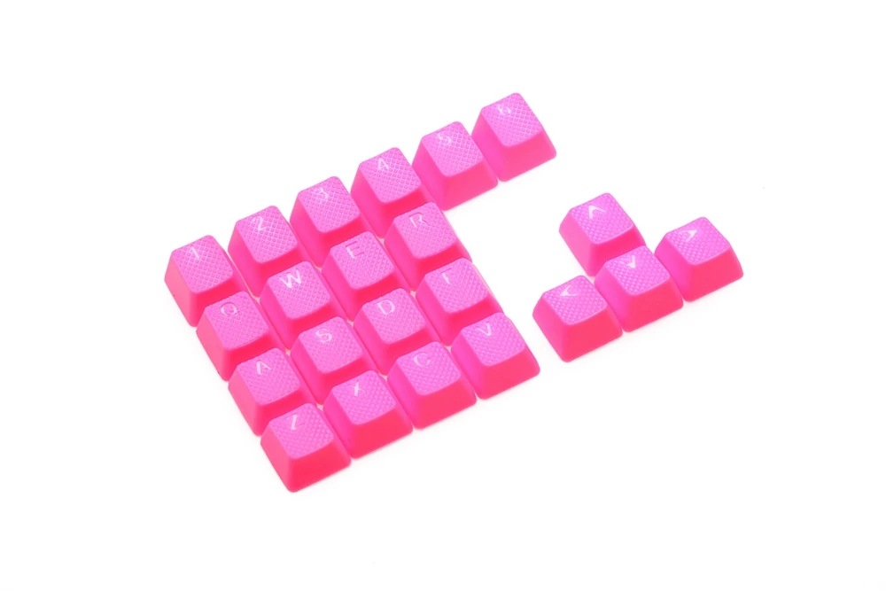 Günstige Taihao Gummi Gaming Keycap Set Gummierte Doubleshot Kirsche MX OEM Profil 22 schlüssel magenta lila Neon Grün Gelb Licht Blau