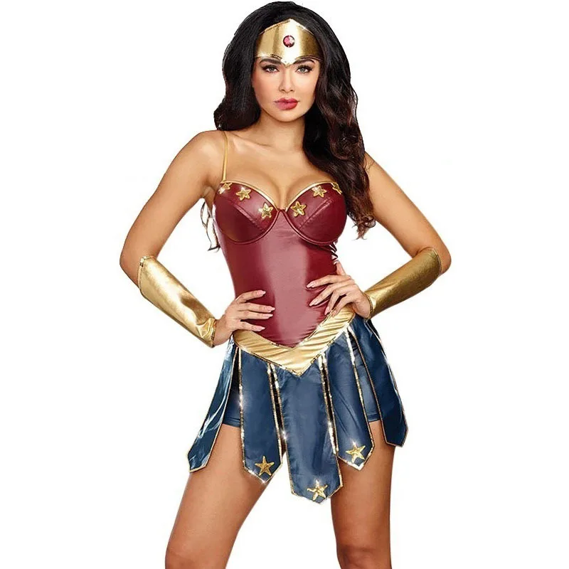 Wonder Woman Cosplay Costume Adult Justice League Super Hero Halloween Party Nightclub Service Sexy Women Dress Diana Costumes