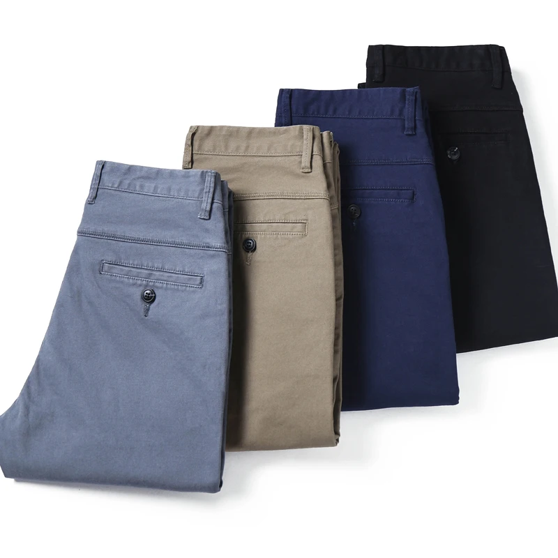 2021 Spring Summer Autumn New Casual Pants Men Cotton Slim Fit Chinos Fashion Trousers Male Brand Clothing Basic Mens 667 | Мужская