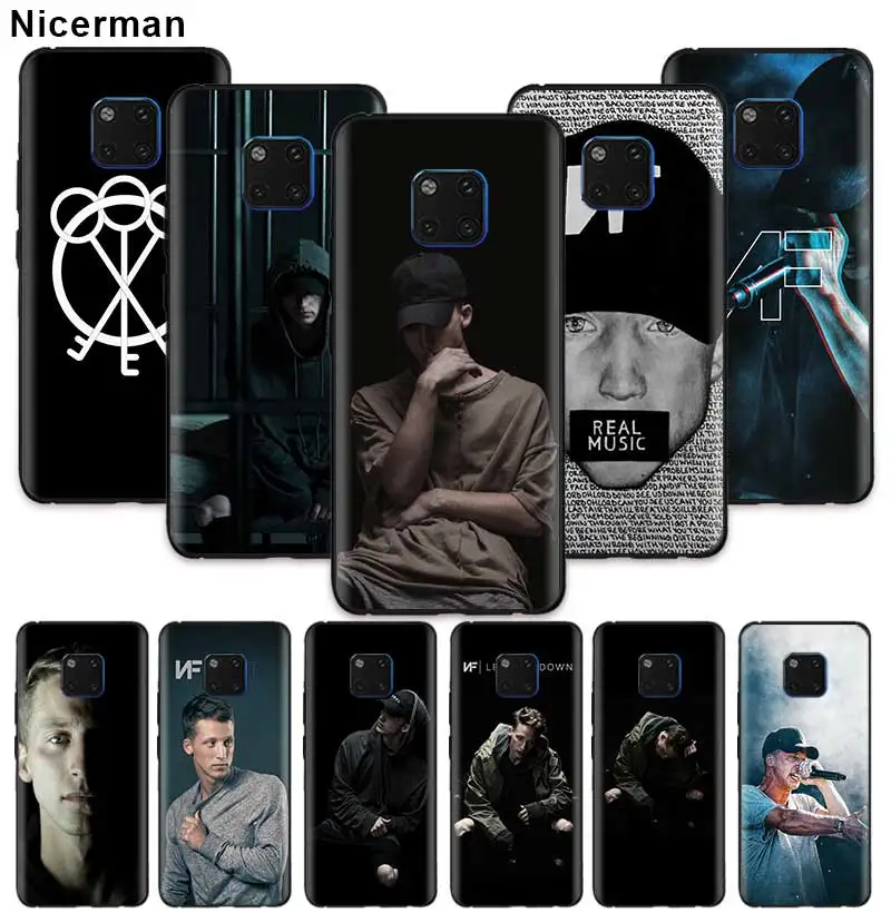 

Nate Feuerstein NF Pattern Case for Huawei Mate 20 30 10 Lite Nova 5i 5 Pro Honor 20Pro 8x Black Silicone Phone Cover Shell Caso
