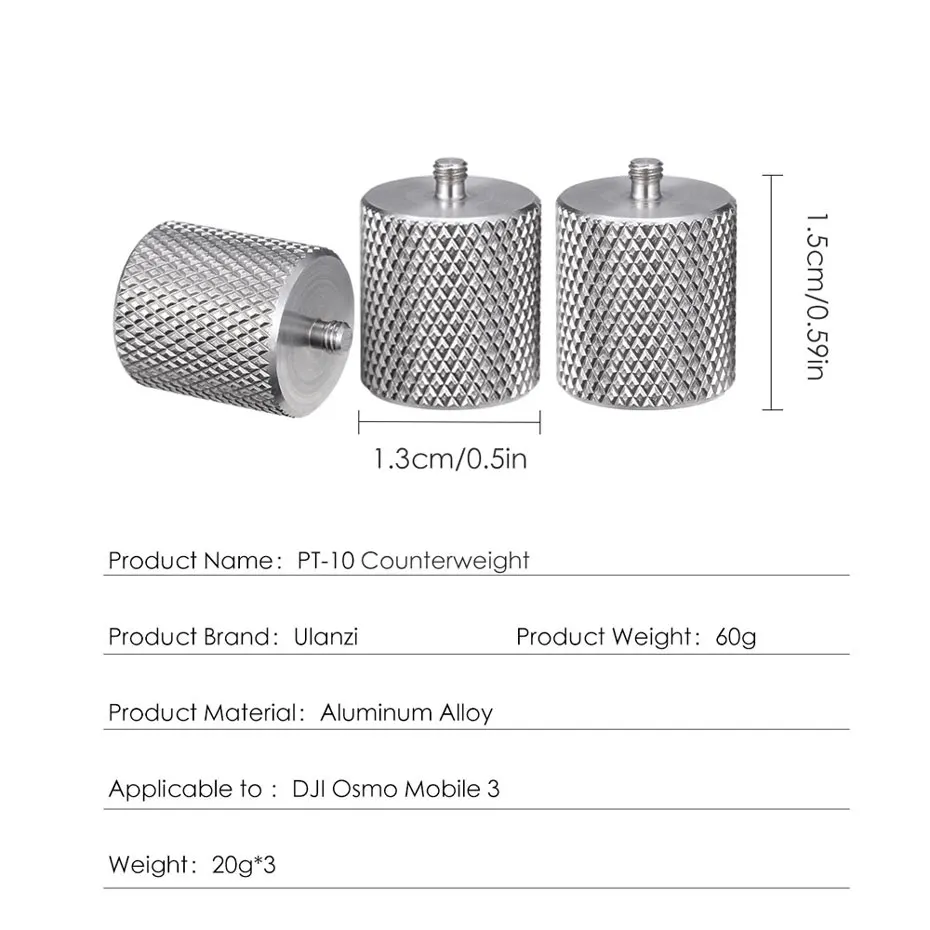 Ulanzi PT-4 PT-10 противовес для объектива момент анаморфный объектив Gimbal аксессуары для zhiyun smooth 4 DJI Osmo mobile 3