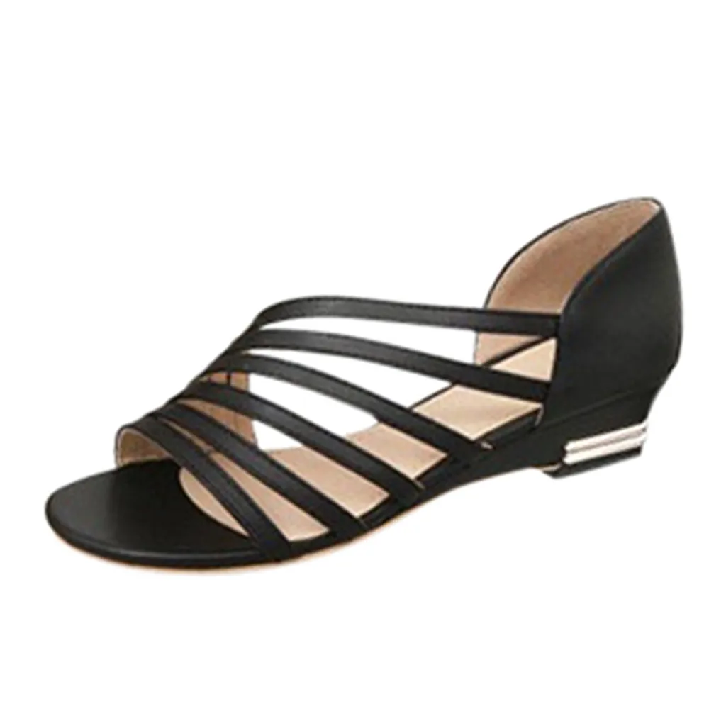 

SAGACE Fashion Women's sandals for the beach Wedges Sandals Women Shoes Open-Toe Slip-On Wild Ladies Casual Shoes Women Beach