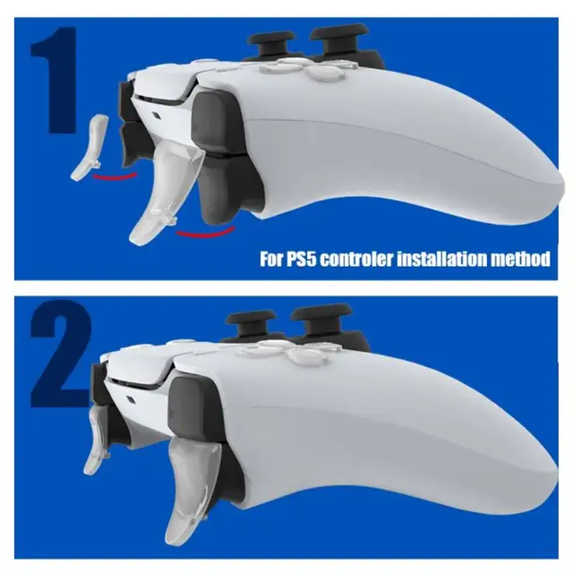 Kit de accesorios para PS5 compatible con controlador, MENEEA Thumb Grips  Sticks Joystick + Extensor de gatillo L2 R2+botón D-pad para control