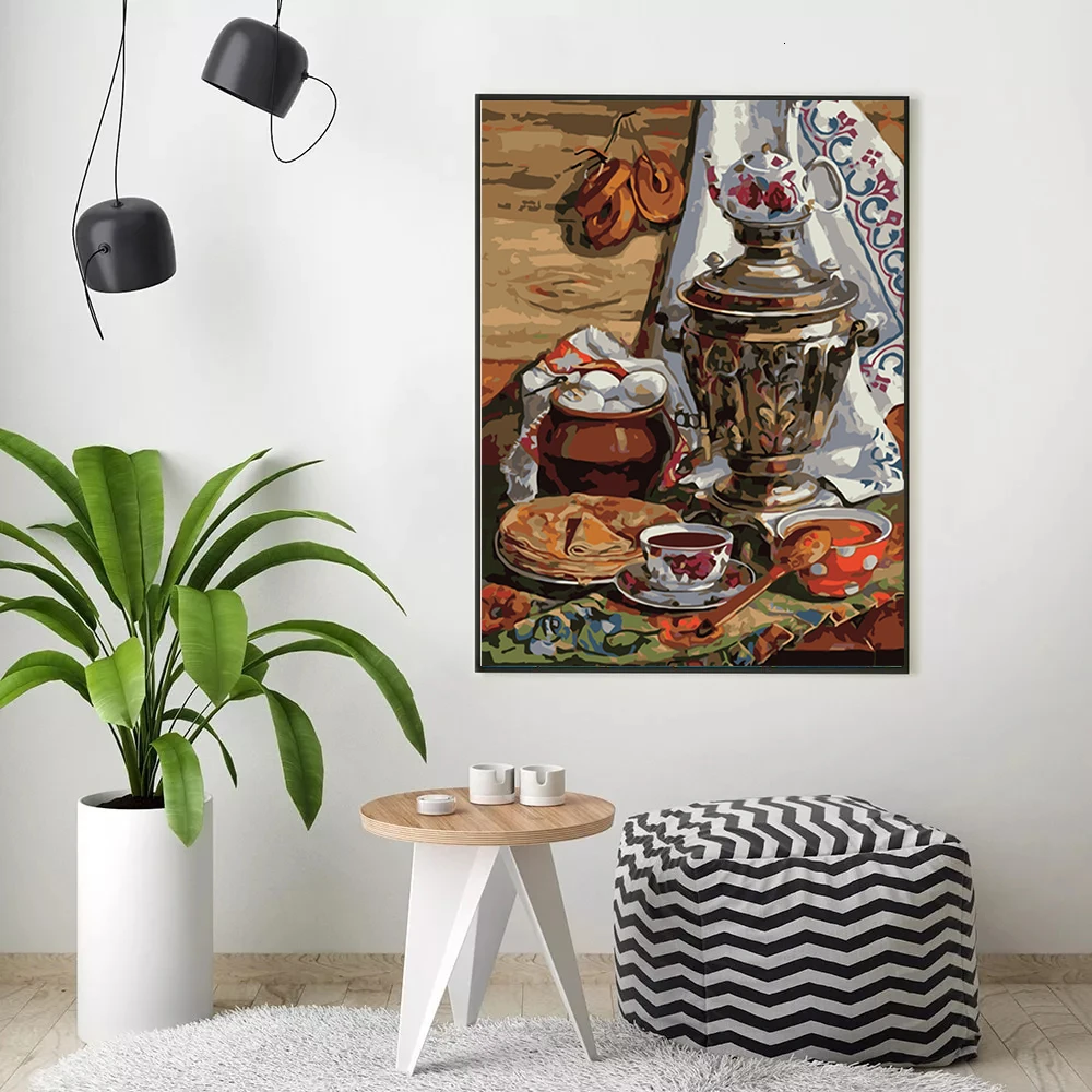 HUACAN живопись маслом по номерам еда расписанные вручную наборы для рисования холст DIY картины украшения дома искусство подарок