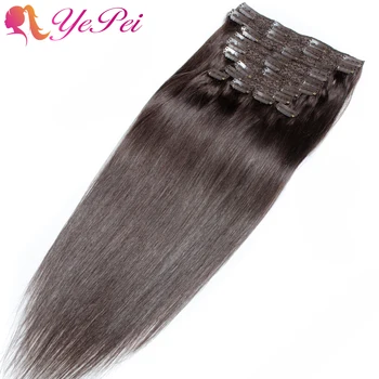 

Brazilian Remy Straight Hair Clip In Human Hair Extensions 2# Color 6 Pieces/Set 70G 18-20inch Minimal Two Packs Of Sales