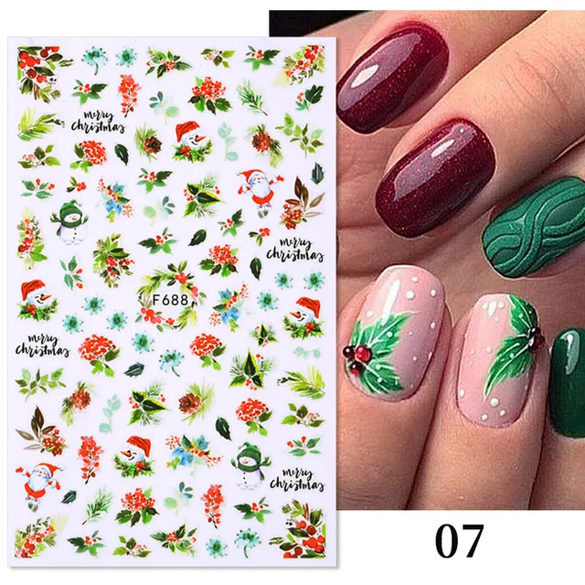 1PC Lines Maple Leaves Nail Foil Stickers Autumn Gold Flower Leaves Transfer Decals Slider Nails Art Decoration DIY Manicures F688
