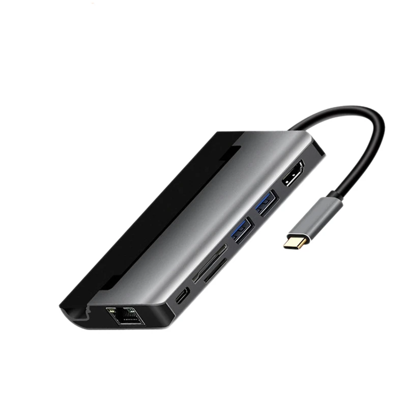 

MultiFunction USB Hub Adapter 7 In1 USB C Hub Adapter Gigabit RJ45 4K HDMI PD Charger SD/TF Card Reader for Macbook