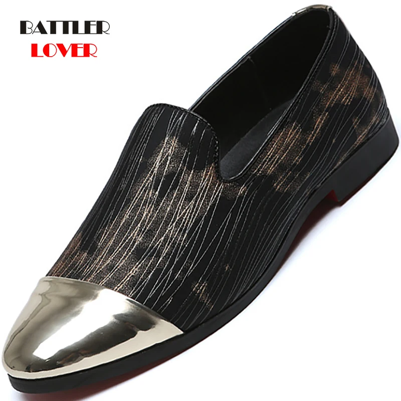 2019 Men Loafers Patent Leather Point toe Men