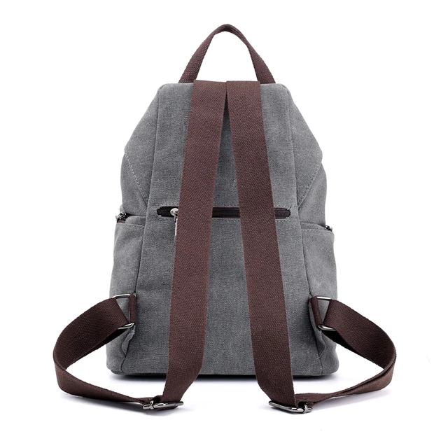 Fashion Canvas Female Backpack Multifuction Casual Backpack For Teenager Girls 2021 New Summer Women Large Capacity Shoulder Bag 3