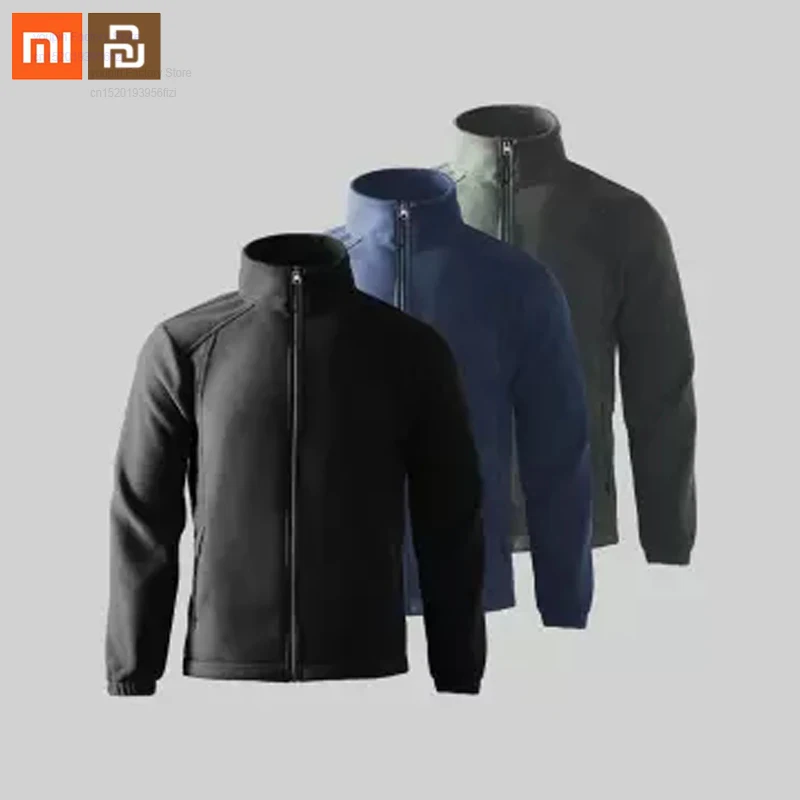 Xiaomi mijia Мужская Флисовая теплая куртка зимняя двойная бархатная высокое