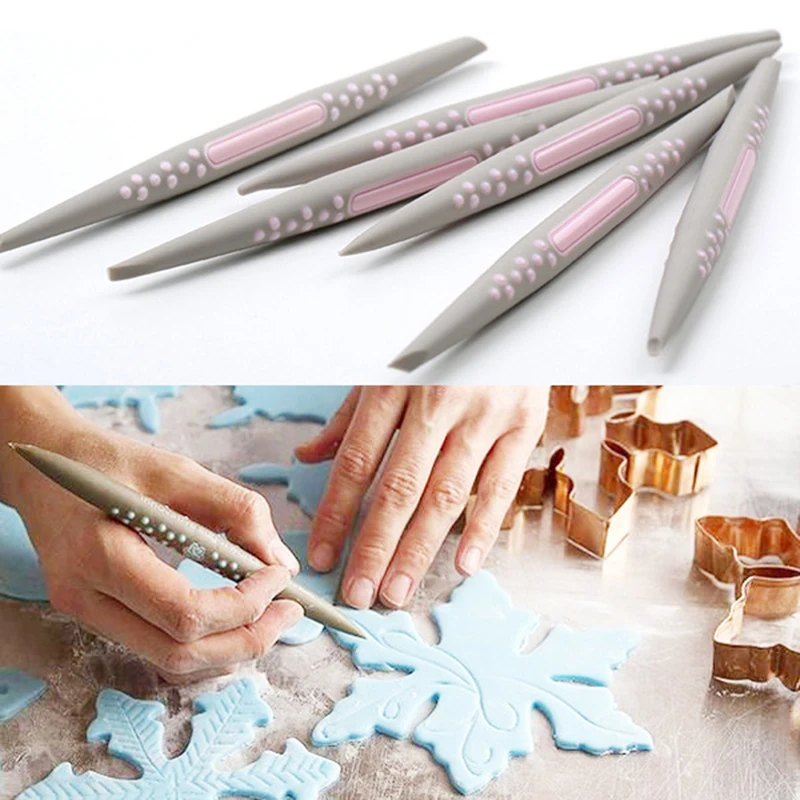 6PcsSet Sugar Cake Engraving Pen Fondant Modelling Tools Cake Decorating Carving Tools Fondant Gum Paste Chocolate Accessories1