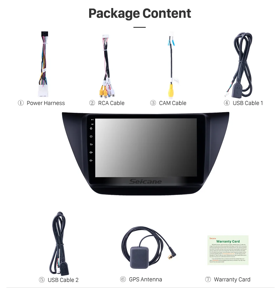 Cheap Seicane Android 8.1 9 inch 2Din Car Radio stereo GPS Navi Head Unit Player For Mitsubishi lancer ix 2006-2010 Including frame 14