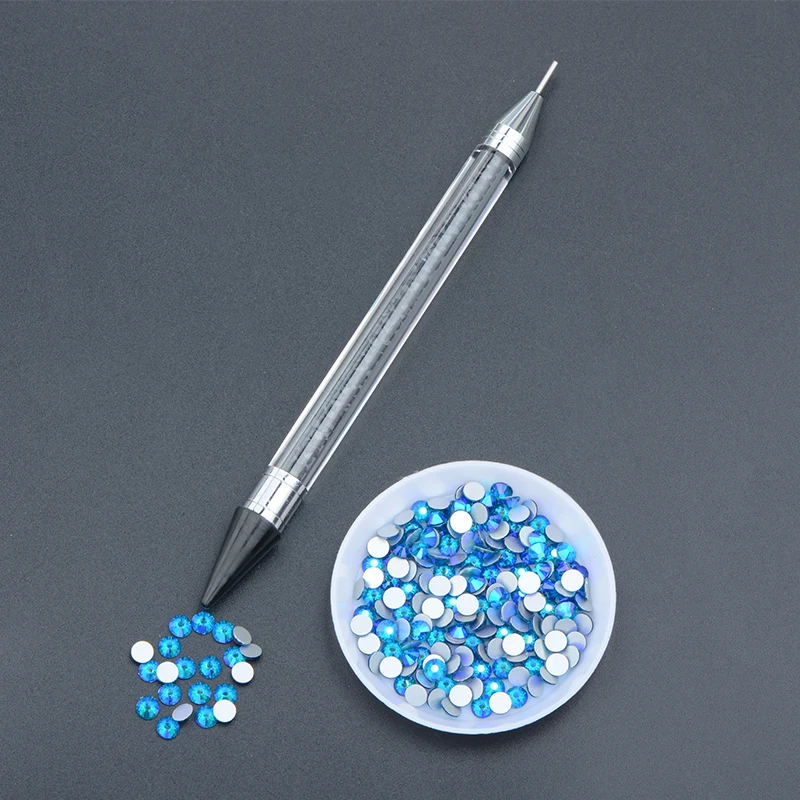 JUNAO Pink Color Wax Pencil Rhinestone Pen Dap Pen Picking up Nail Crystals Pen Nail Art Tools Machine for Nailing Pearls