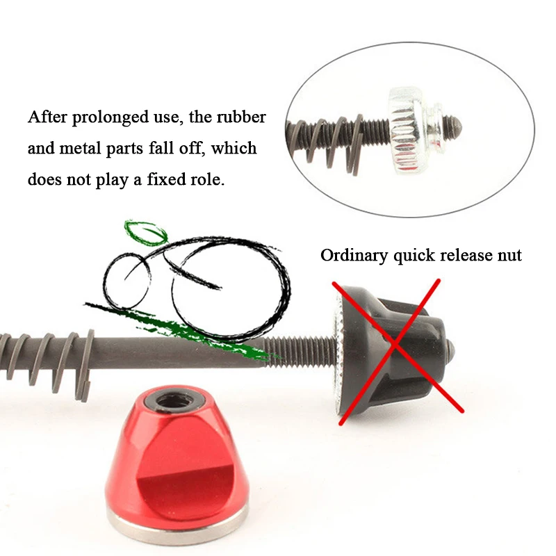 Mountain Bike Bicycle Hub Quick Release Shaft Nuts Screw Cap Anti-loose Quick-release Lever Nuts Quick Dismounting Shaft Nuts