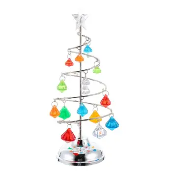 

1pc Christmas Tree Shape Decorative LED Night Light Table Adornment (Silver)