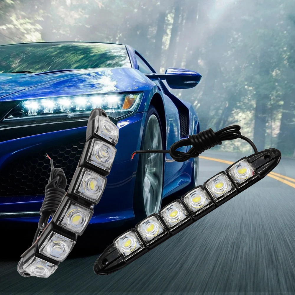 Hviero Car Styling COB DRL Fog Light Flexible Silicone white Daytime Running Lights Auto Led HeadLamp IP67 Waterproof 10w Bright Led car styling