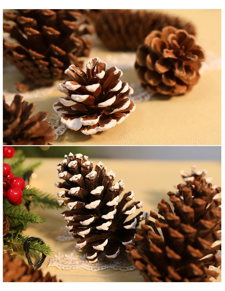 Christmas Tree Decorations Made From Natural Pine Nuts Christmas Tree Ornaments Christmas Wreath Rattan JH196 (5)