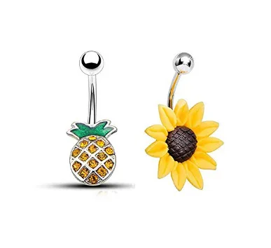 

Pineapple du qi ding Sunflower Belly Button Ring Sunflower Belly Button