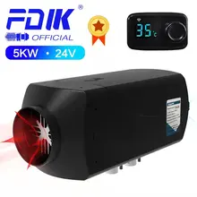 FDIK Car Heater 24V Air Diesel Heater 5KW Parking Heater With Remote Control LCD Monitor for Motorhome Trucks