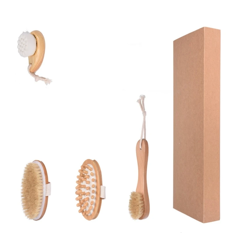 

Набор кистей для тела, массажные щетки для ванны, 4 шт., в бумажной коробке