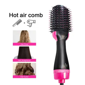 

Hot Air Comb Hair Dryer Straightening Curling Brush 3 in 1 Multifunctional Hair Straightener Curler Hair Salon Styling Tools
