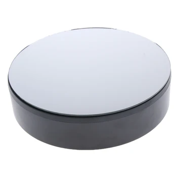 

2 Speeds Rotating Display Stand Base Turntable Mirror Top, Battery/USB Powered, Black