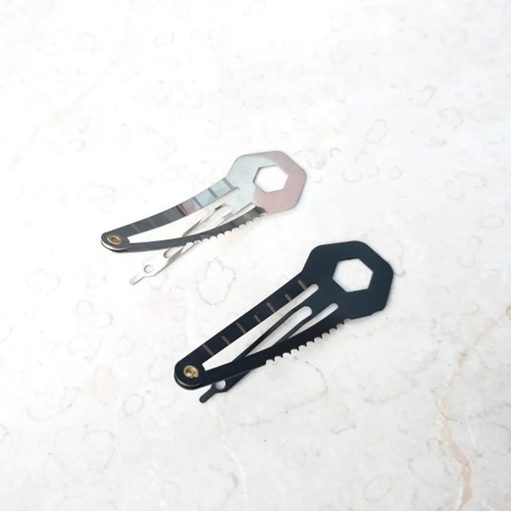 

Multifunctional Hairpin Hairclip Ruler Cutter EDC Stainless Steel Keychain Survive Screwdriver Travel Pocket Utility Tools