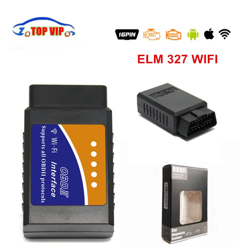 Скидка! 10 шт./лот ELM327 Wifi PIC18F25K80 интерфейс WIFI ELM 327 V1.5 для iOS Android Torque WiFi OBD2 считыватель