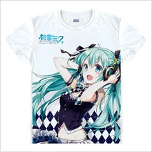Новинка, футболка vocaloid Hatsune Miku, аниме, известная японская анимация, новинка, летняя мужская футболка, карнавальный костюм, Милая футболка