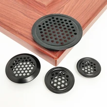 

4pcs/Lot Stainless Steel Air Vent Black Color Wardrobe Cabinet Mesh Hole Louver Ventilation Cover Set Round Shape