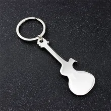Металлическая блестящая боковая открывашка для бутылок в виде гитары брелок кулон креативная Мода Музыка активность подарок ключ печатный логотип