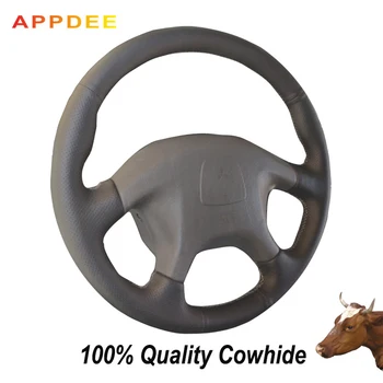 

Appdee Black Genuine Leather Car Steering Wheel Cover for Mitsubishi Pajero Old Mitsubishi Pajero Sport