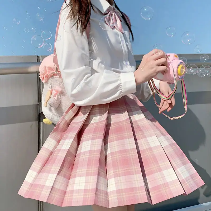 Cute Fashion Pink Skirt Preppy Style 