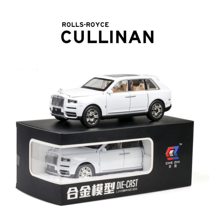 1:24 игрушечный автомобиль отличного качества Rolls-Royce Cullinan Металлический Игрушечный Автомобиль литой автомобиль и игрушечный транспорт Модель автомобиля игрушки для детей - Цвет: wihte with box