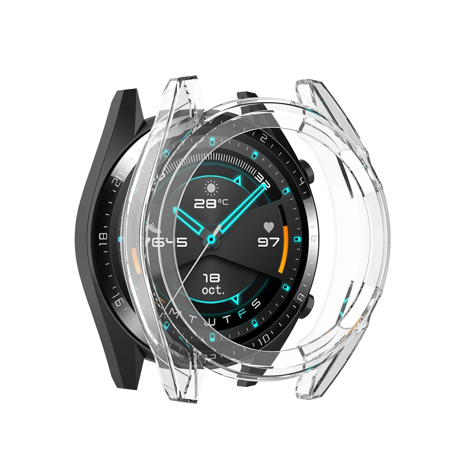 Протектор совместим с huawei Watch 46 мм GT/GT2/Активный защитный scracch-resistant Чехол универсальный чехол для huawei GT(46 мм