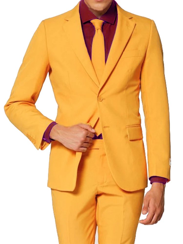 

Costume Homme Mariage Costumes Sur-Mesure Light Orange Men Wedding Tailor Made Suits With Pants Tuxedo Wedding Suits For Men