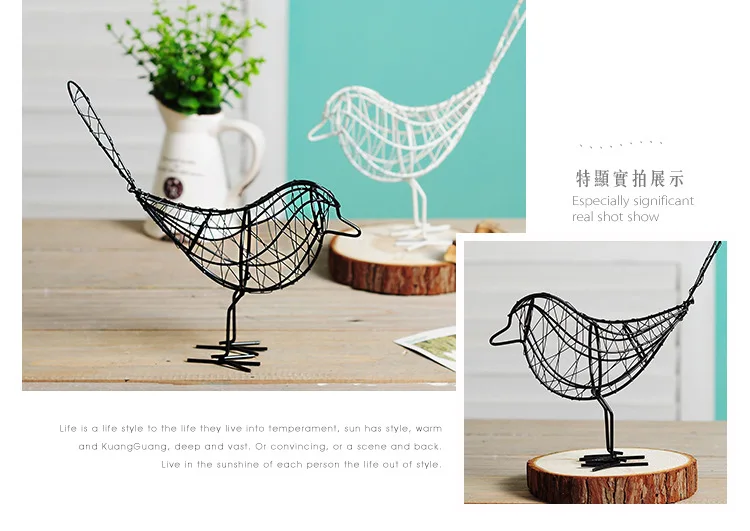 Металлическая железная проволока птица полые модели искусственного ремесла модная домашняя мебель стол украшения подарок