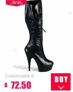 Customizable Sexy Solid 15cm Super High Thin Heels Women's Shoes Platform Boots Leather Round Toe Boot Autumn