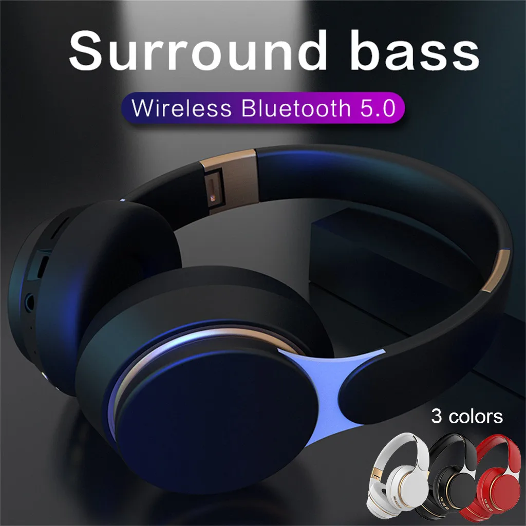 Ouhaobin Bluetooth 5,0 наушники беспроводные стерео складные с микрофоном гарнитура для сотового телефона для TF карты для спорта