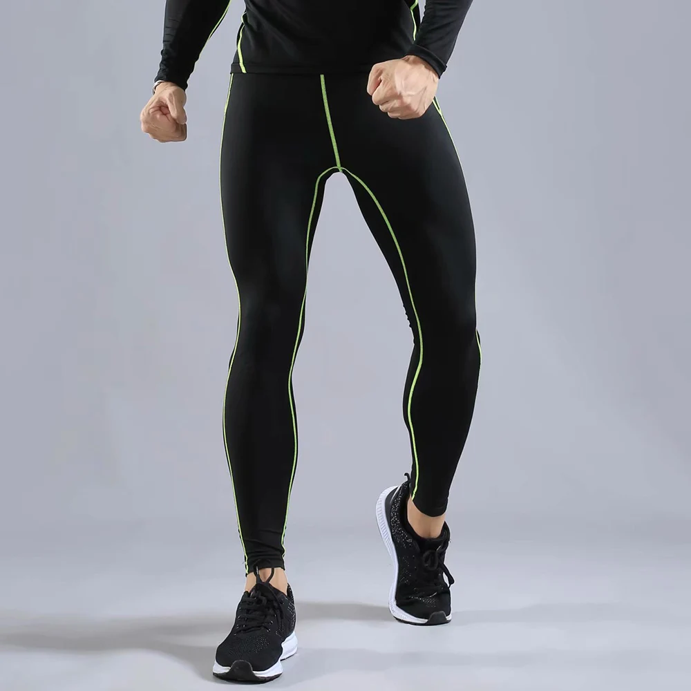 Компрессионные Мужские штаны для спортзала, леггинсы, носки для мужчин, для бега, тренировки, спортивные, быстросохнущие, для фитнеса, сухой, подходят, длинные, для бега, черные